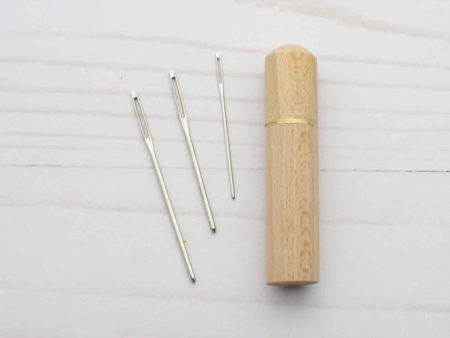 Wooden Darning Needle Storage Cases Tapestry Knitting