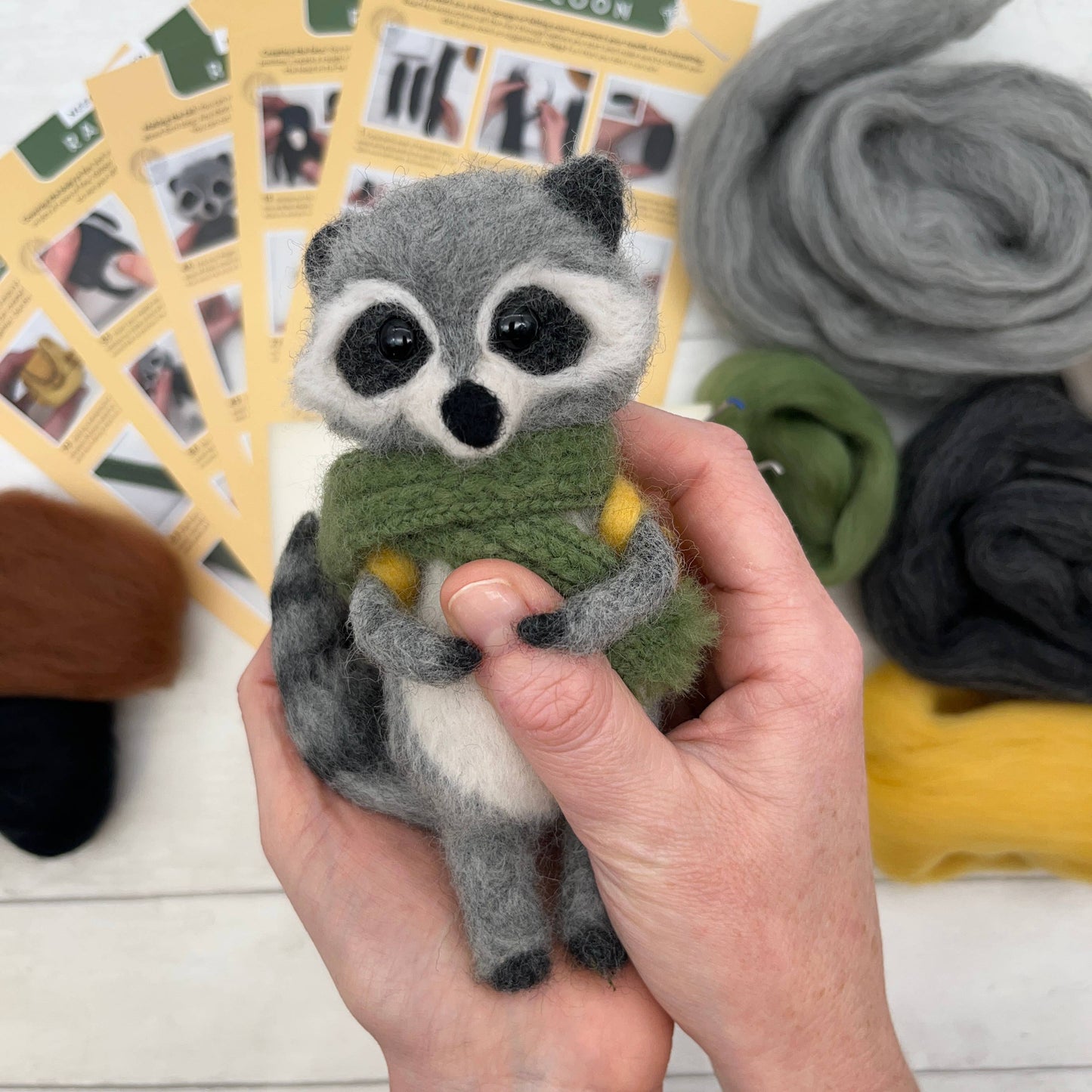 Needle Felting Kit, Raccoon