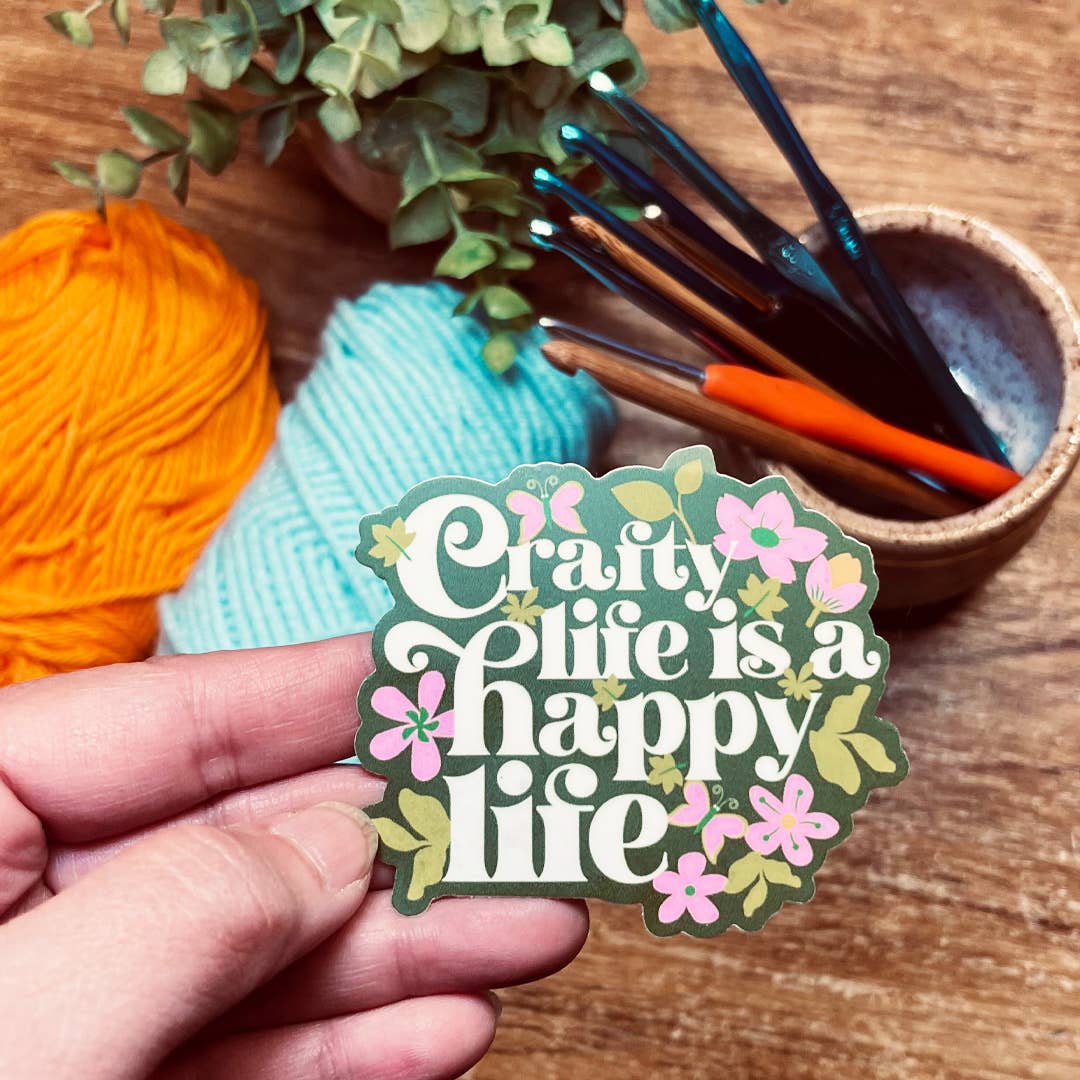 Crafty Life Is A Happy Life Sticker