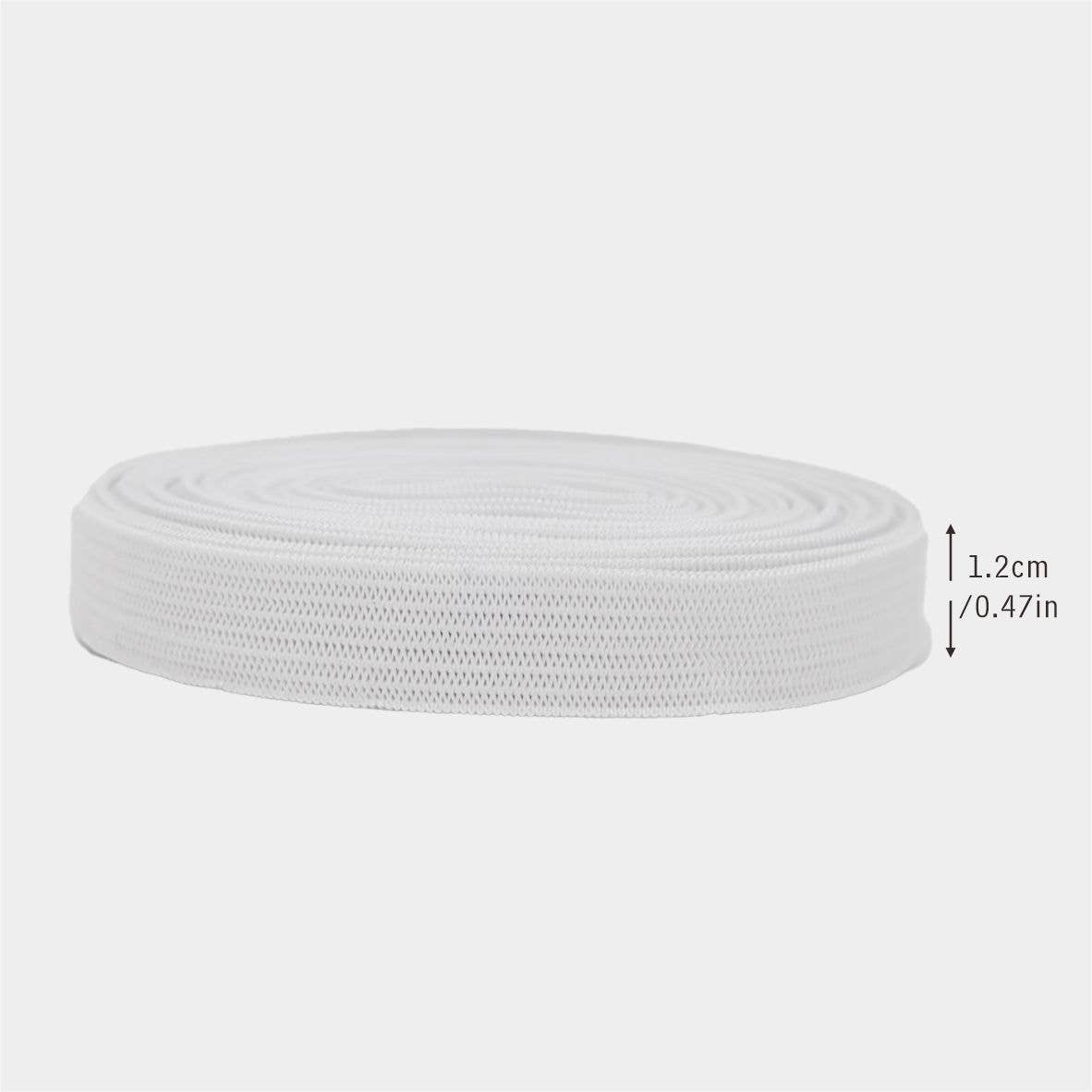 Darnn White Elastic (12mm x 4meters), Wide Elastic Band