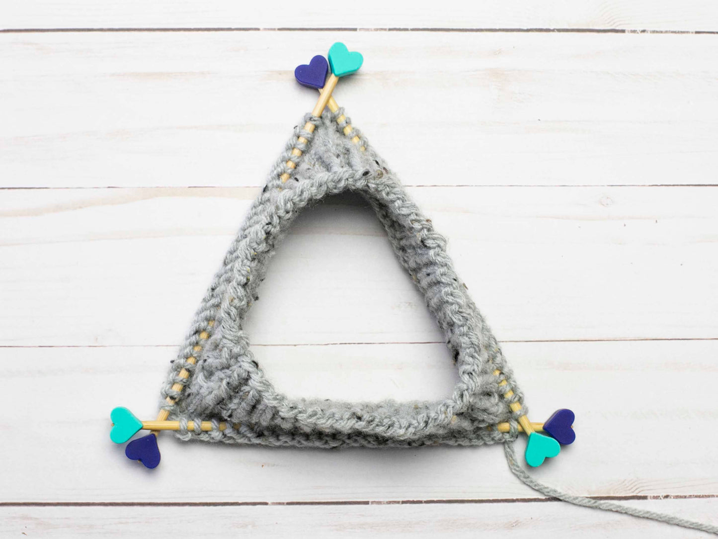 Blue Green Hearts | Stitch Stoppers Knitting Notions