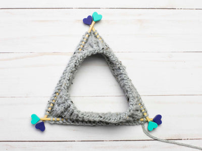 Blue Green Hearts | Stitch Stoppers Knitting Notions