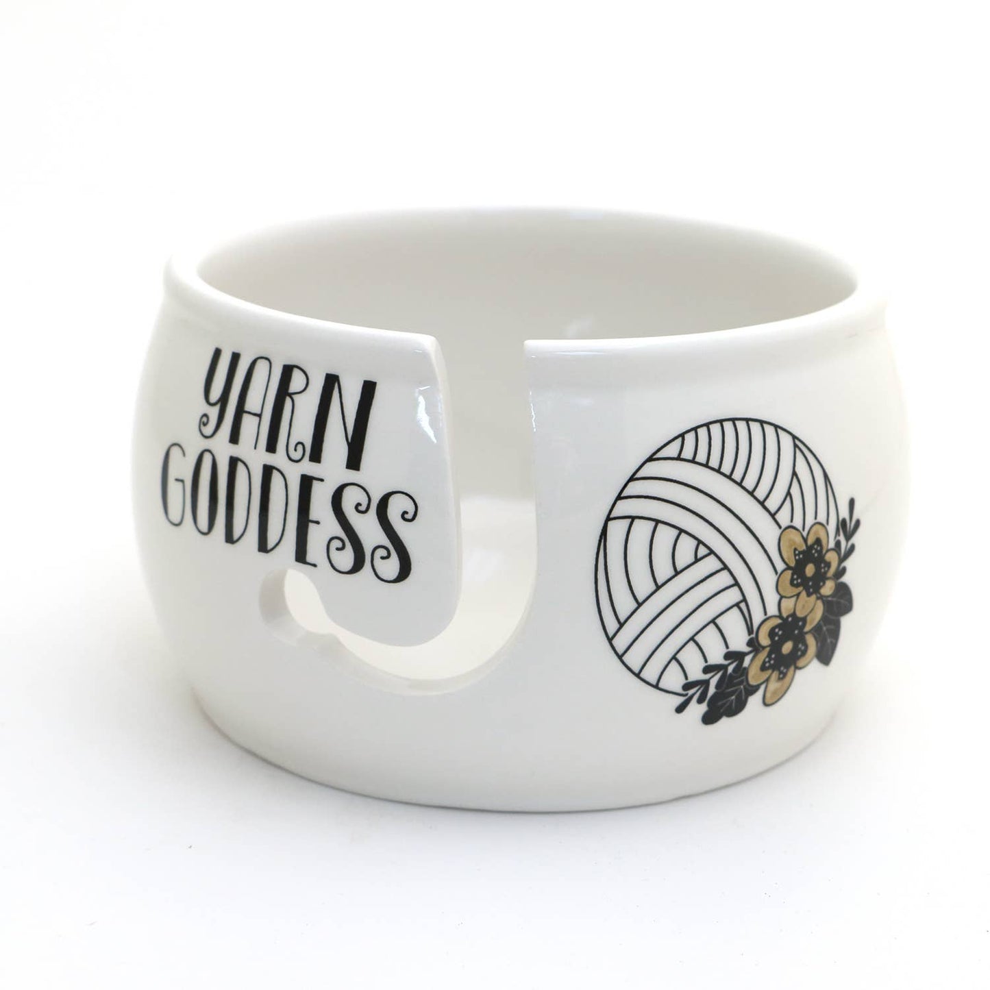 Yarn Goddess Yarn Bowl, ceramic yarn keeper