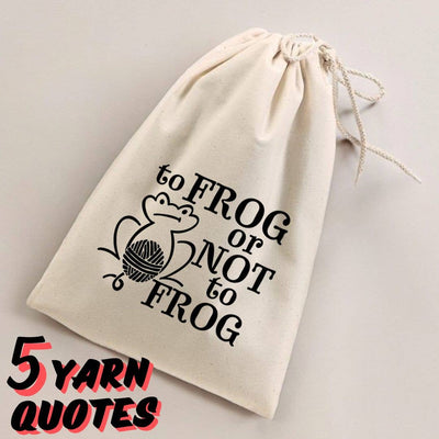 Yarn Funny Quotes Drawstring Project Bags