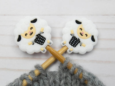 White Knitting Sheep | Stitch Stoppers