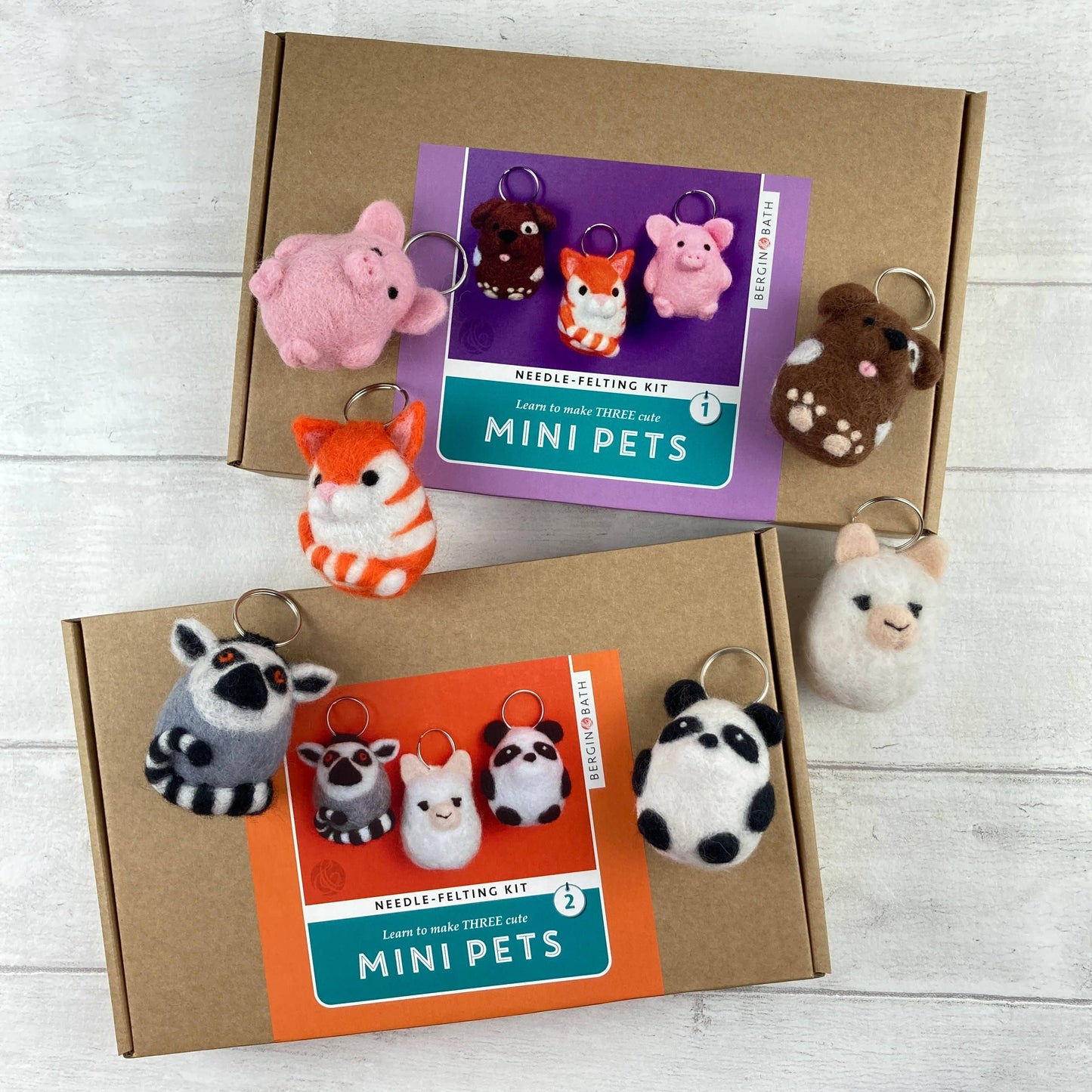 Mini Animal Keychain Needle Felting Kit
