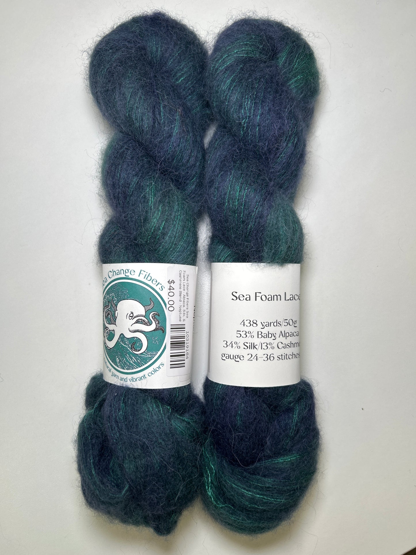 Sea Change Fibers Sea Foam Lace - Alpaca, Silk, & Cashmere Blend