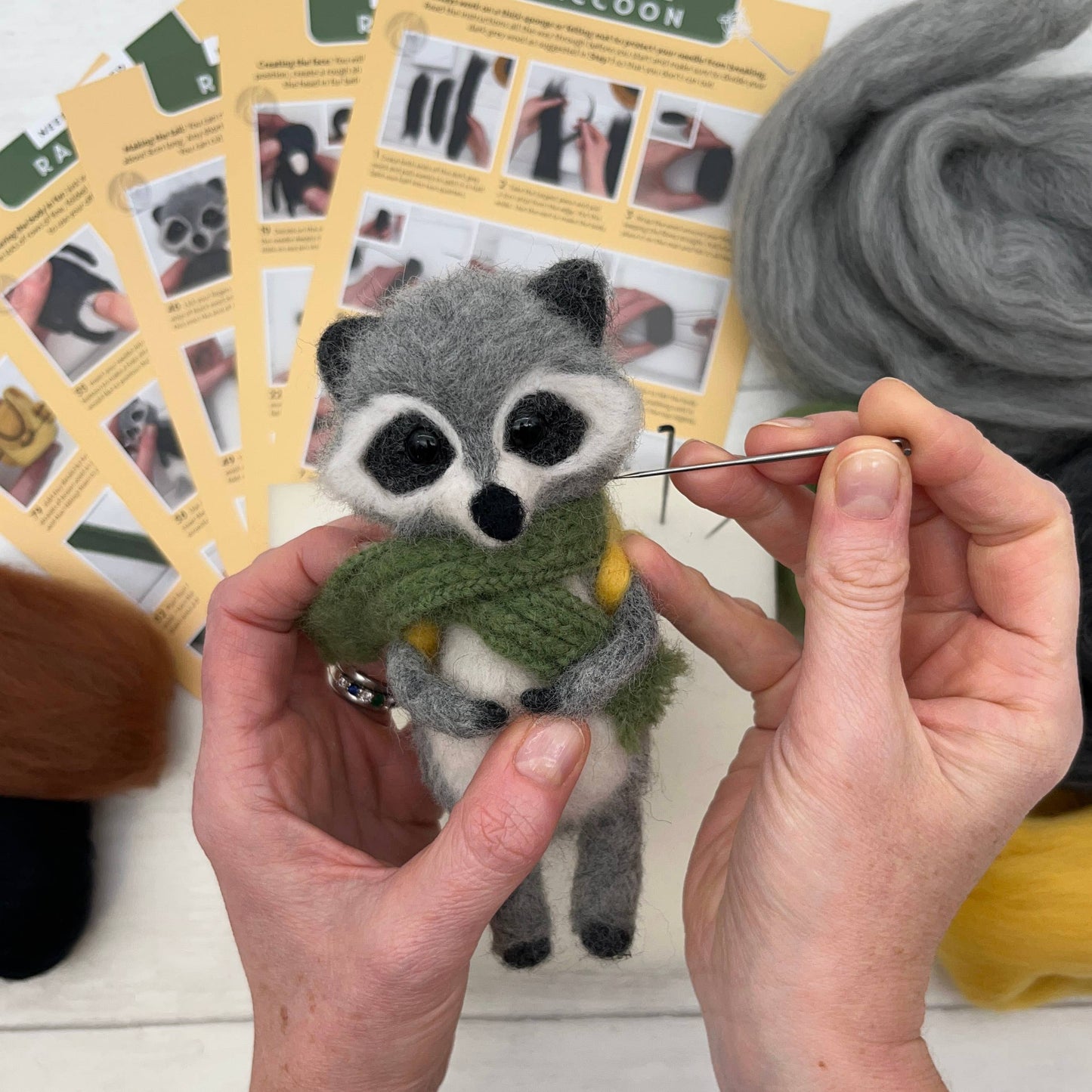 Needle Felting Kit, Raccoon
