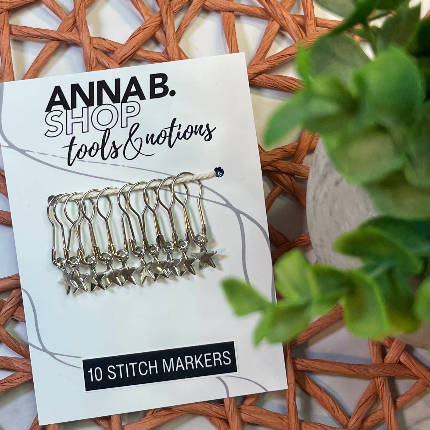 Silver and Gold Stars Stitch Markers, Crochet and Knit Tools