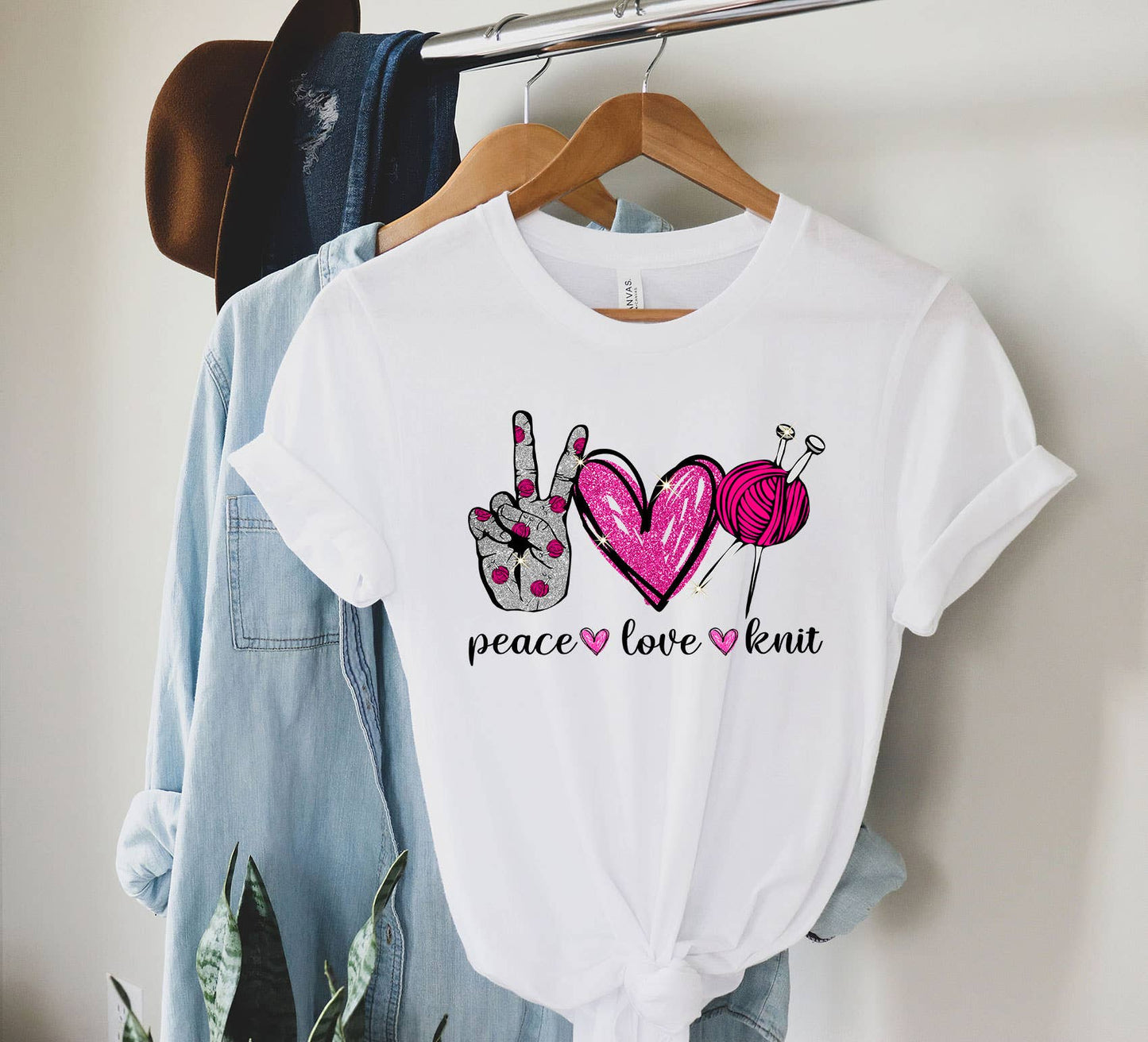 Peace Love Knit Shirt, Knitting Shirt, Yarn Knitter Shirt