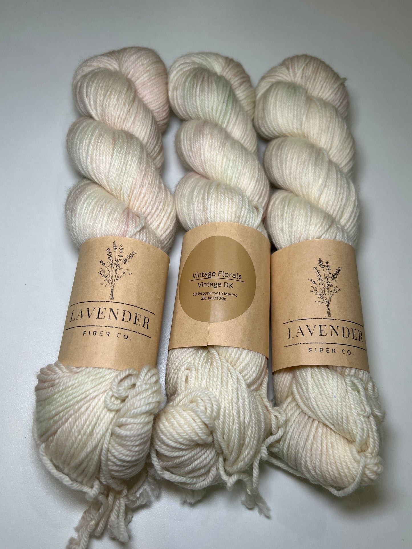 Lavender Fibers Vintage DK Small Batch Hand Dyed Yarns