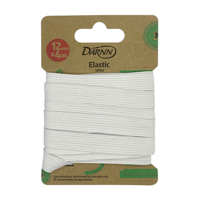 Darnn White Elastic (12mm x 4meters), Wide Elastic Band