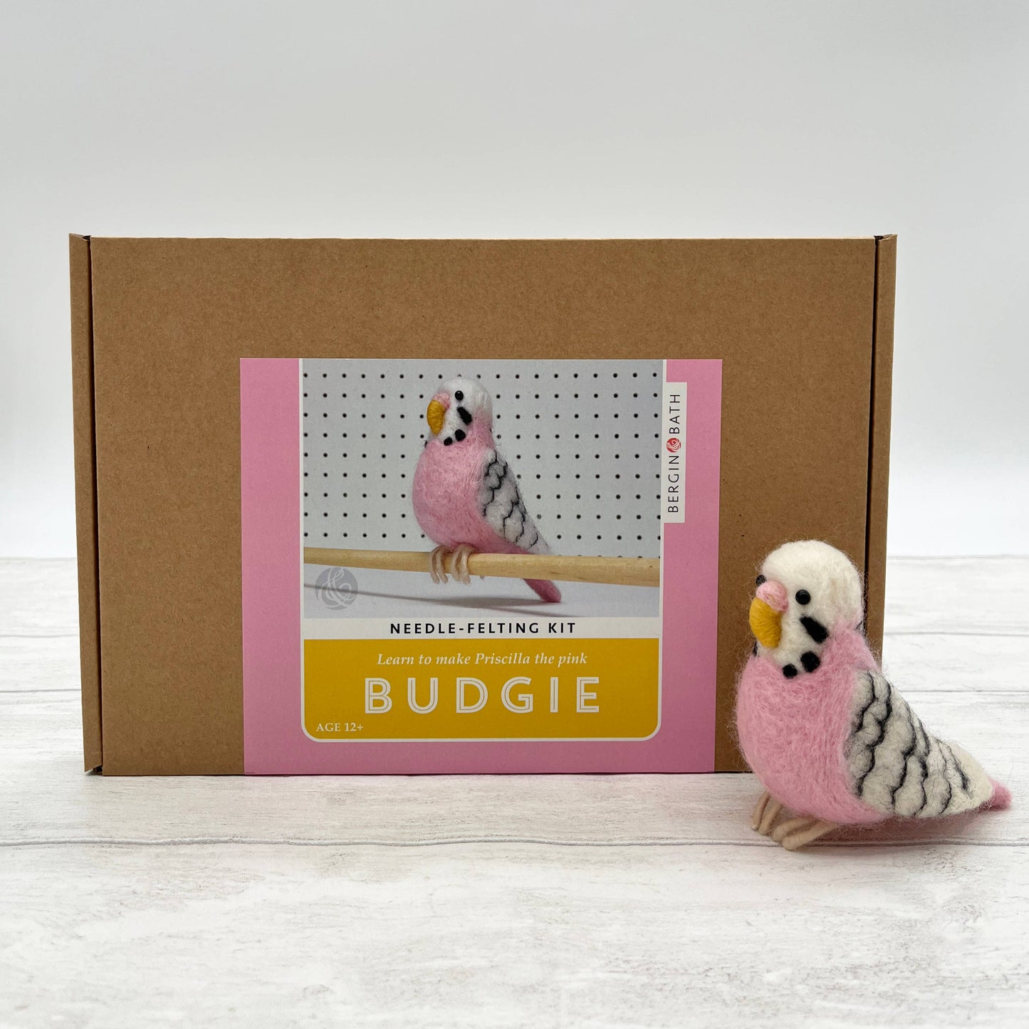 Pink Budgie Needle Felting Kit