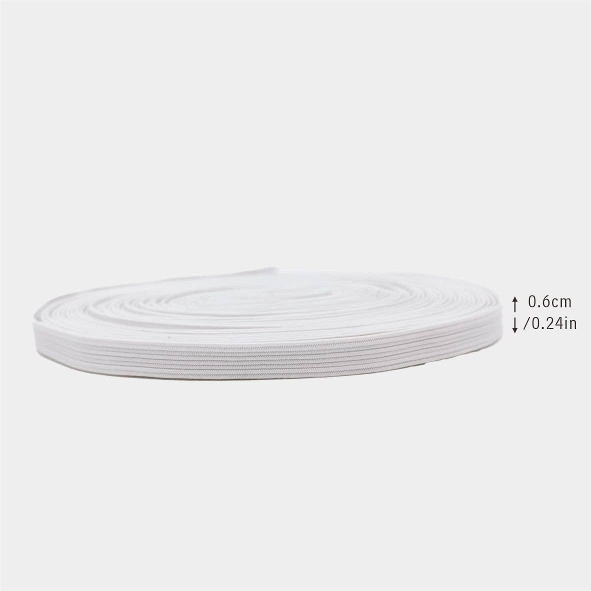 Darnn White Elastic (6mm x 6meters), Flat Elastic Band