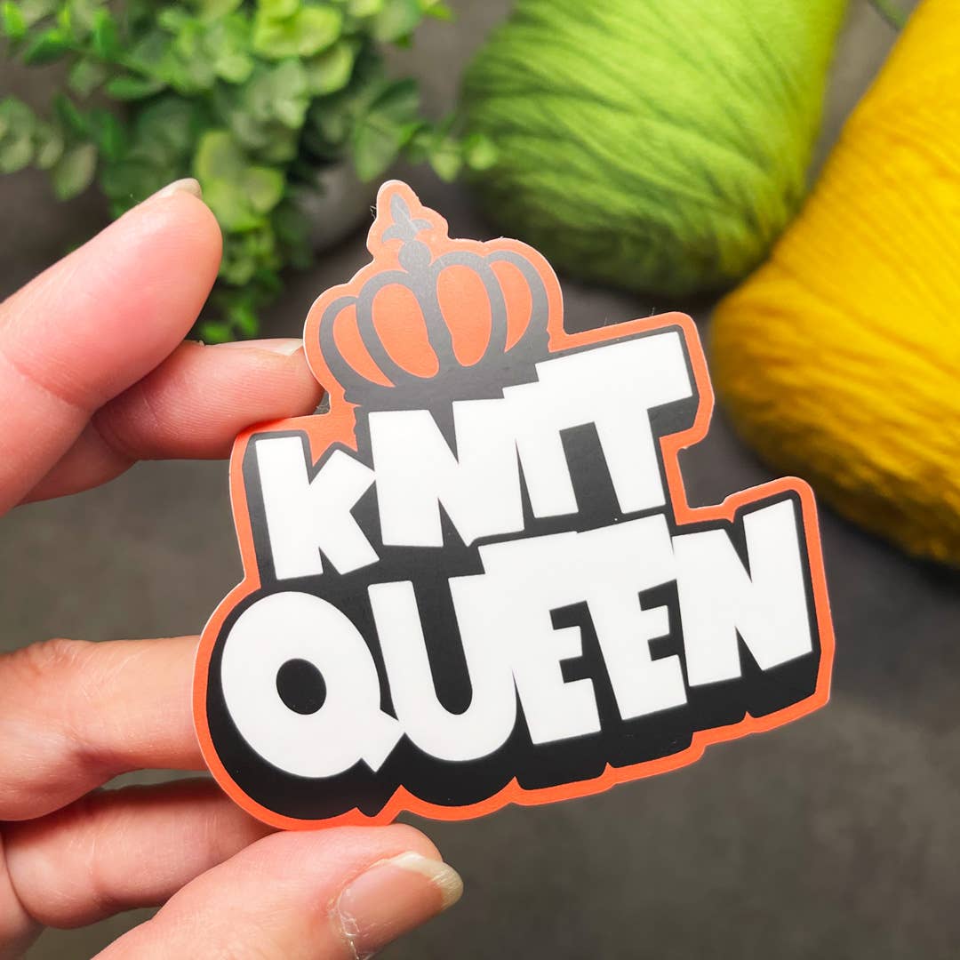 Crochet and Knit Queen Stickers