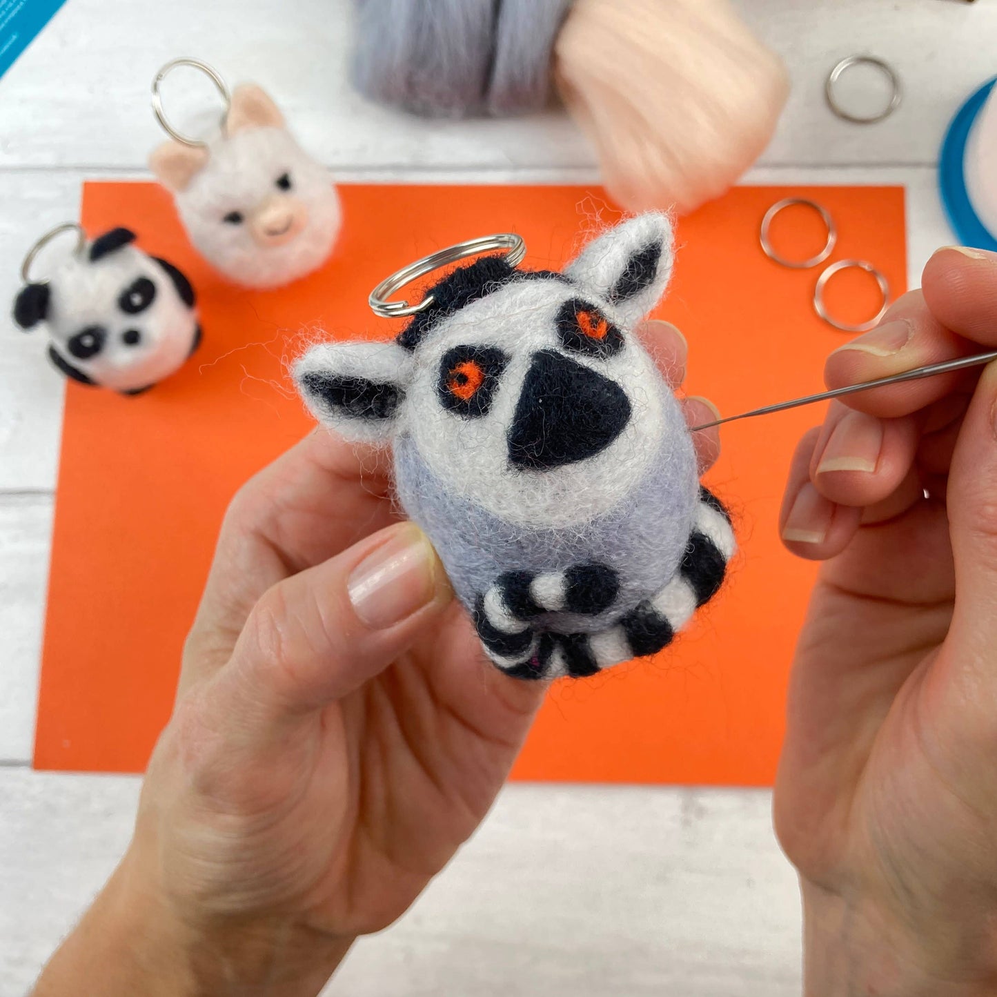 Mini Animal Keychain Needle Felting Kit