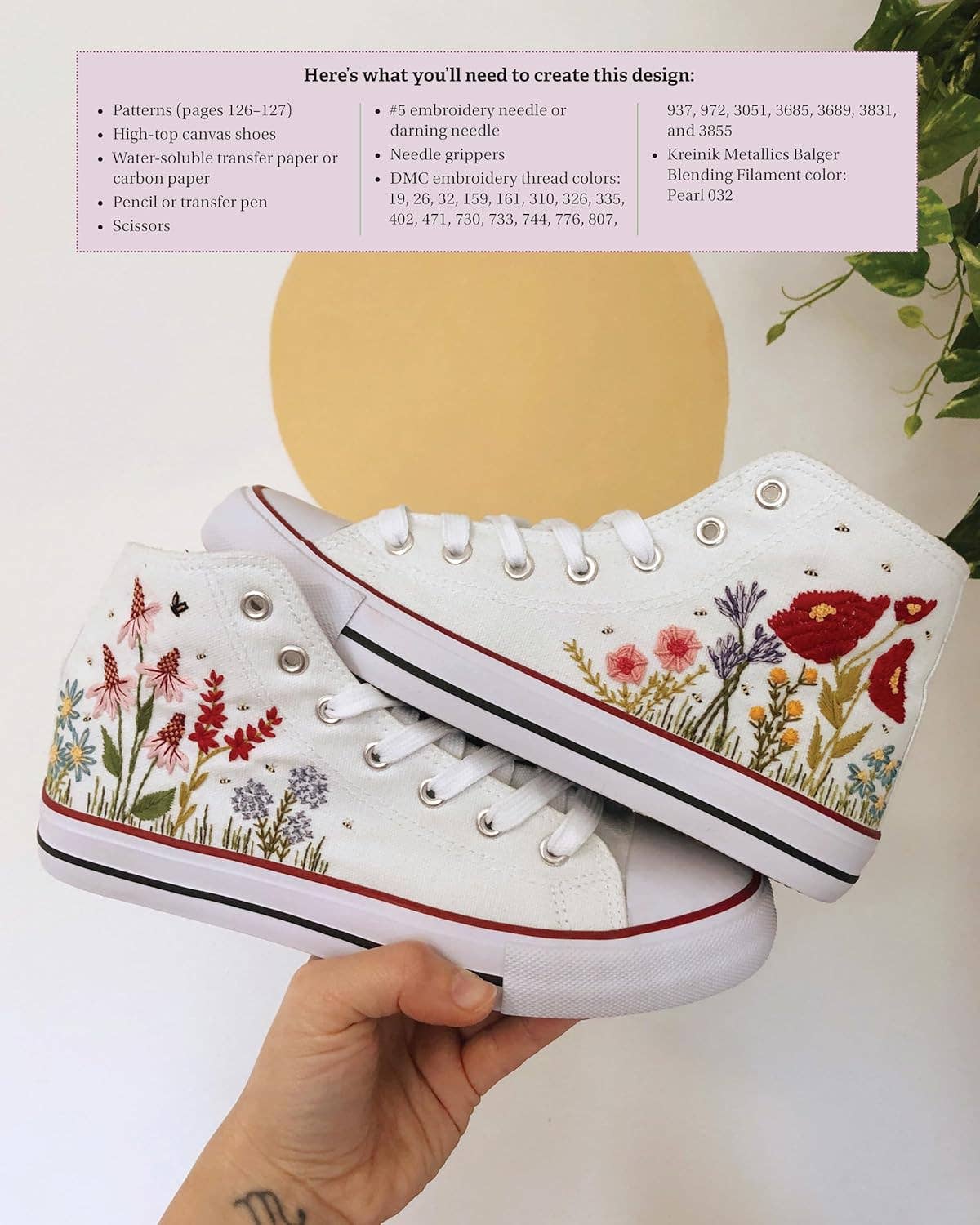 DIY Embroidered Shoes - Techniques, Designs, and Templates