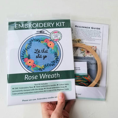 Rose Wreath Beginner Embroidery Kit