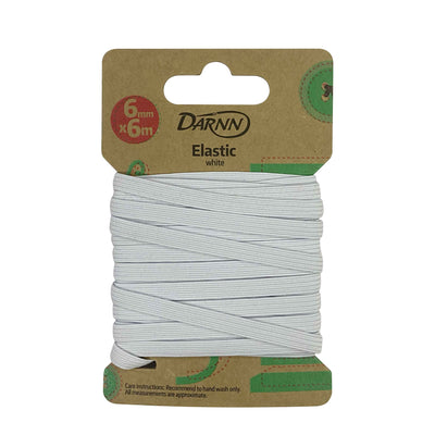 Darnn White Elastic (6mm x 6meters), Flat Elastic Band