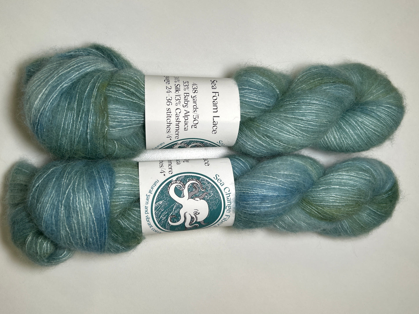 Sea Change Fibers Sea Foam Lace - Alpaca, Silk, & Cashmere Blend