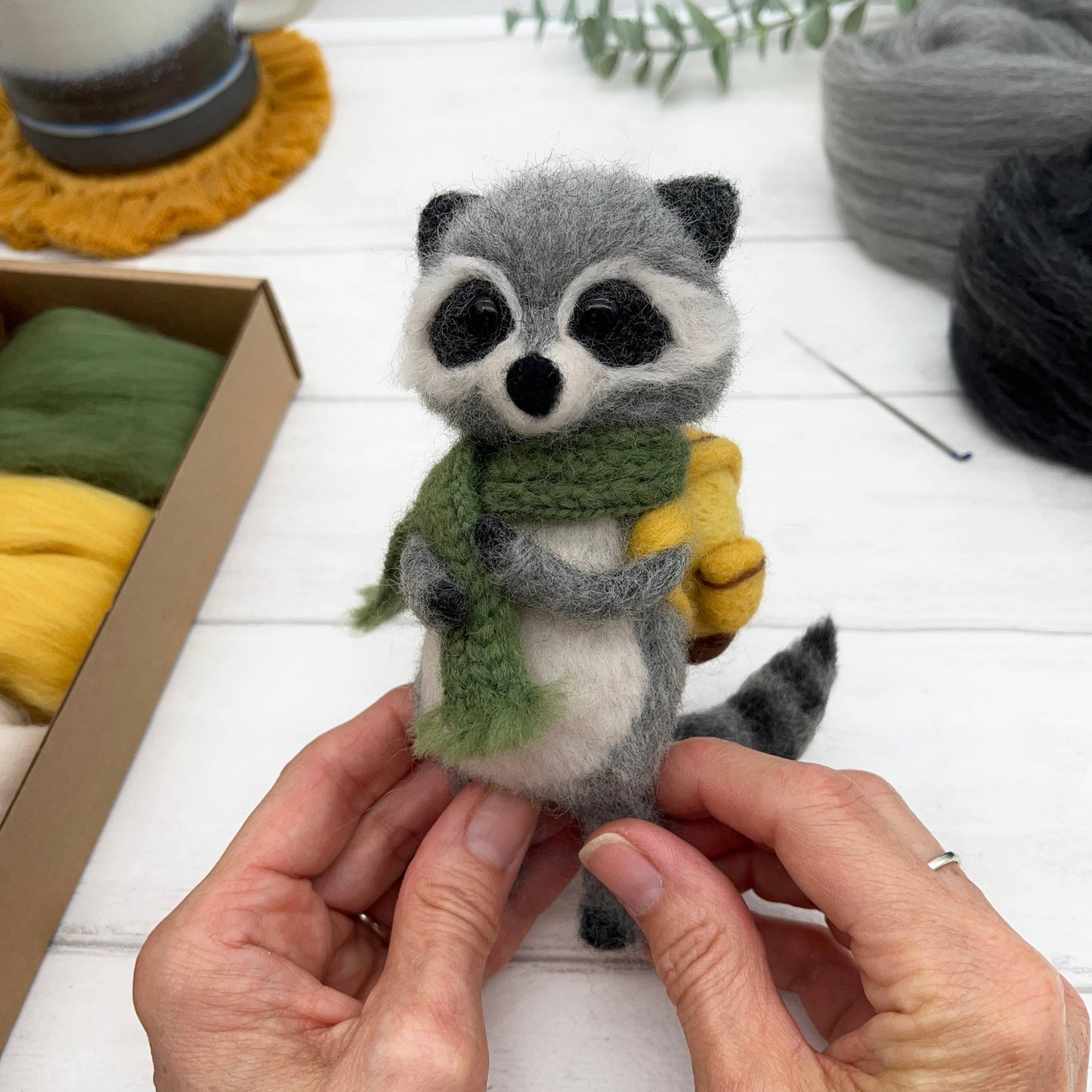 Needle Felting Kit, Raccoon