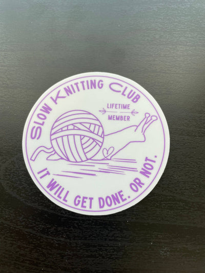 Slow Knitting Club Vinyl Sticker