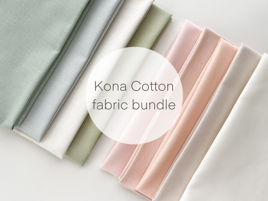 Embroidery fabric bundle, Kona cotton fabric for embroidery