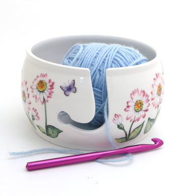 Pink Daisy Yarn Bowl