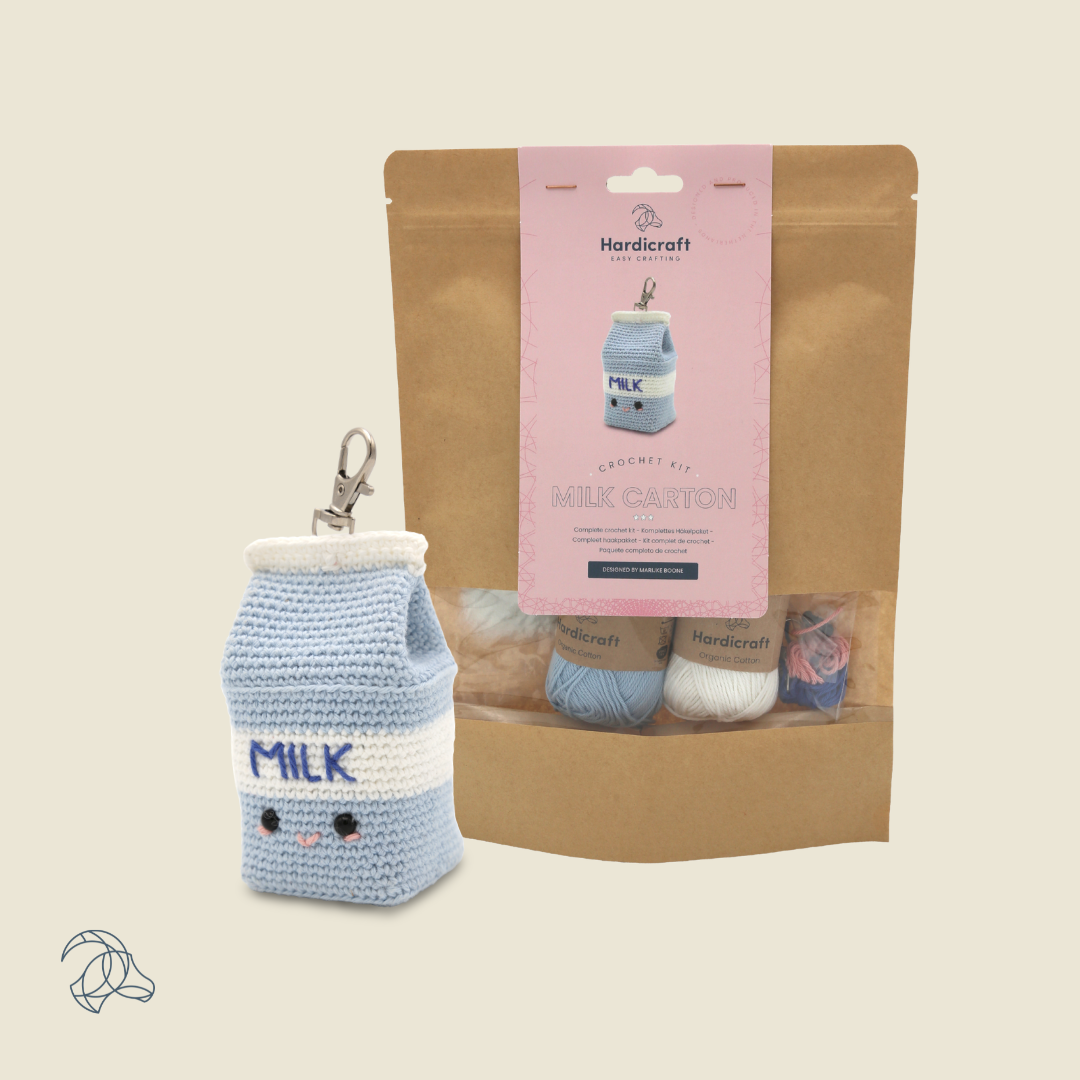 Milk Carton Bag Charm Crochet Kit