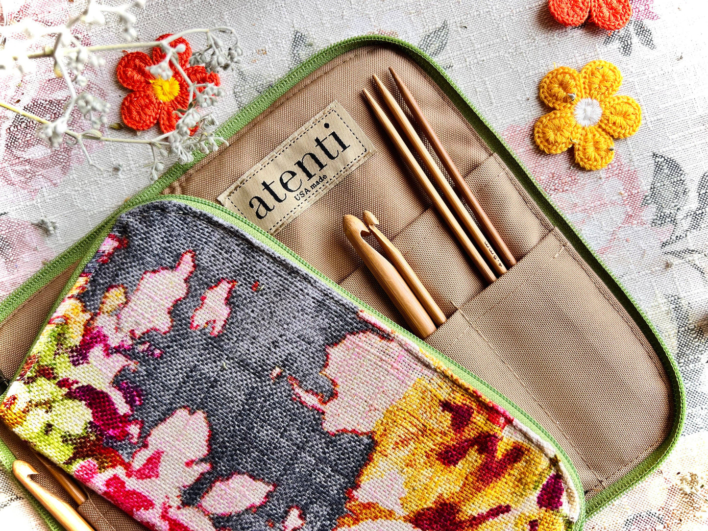 Blossom Grey Needles, Hooks, and Tools Case