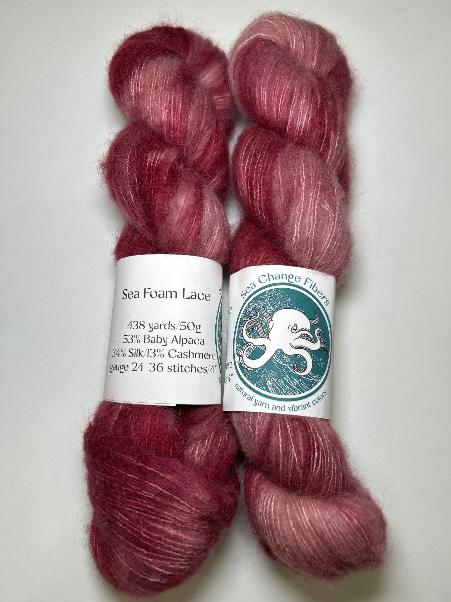 Sea Change Fibers Sea Foam Lace - Alpaca, Silk, & Cashmere Blend