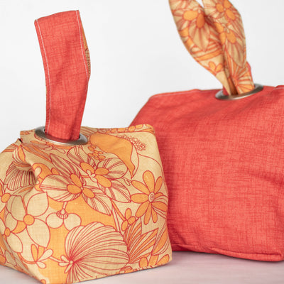 Flower Power Coral Dumpling Bag
