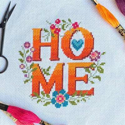 Home - Four Letter Floral Cross Stitch Kit