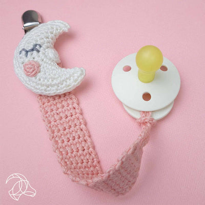 DIY Crochet Kit - Pacifier Clip Moon
