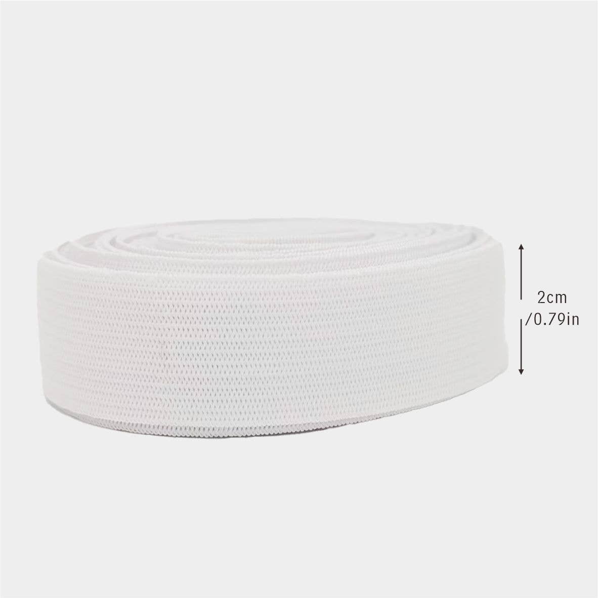 Darnn White Elastic (20mm x 4meters), Wide Elastic Band
