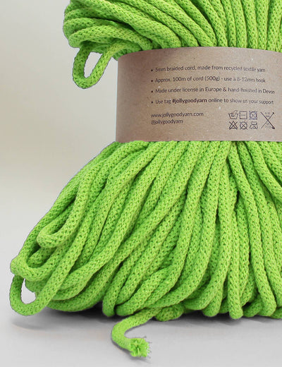 5mm Bicton Green recycled cotton macrame cord (100m)