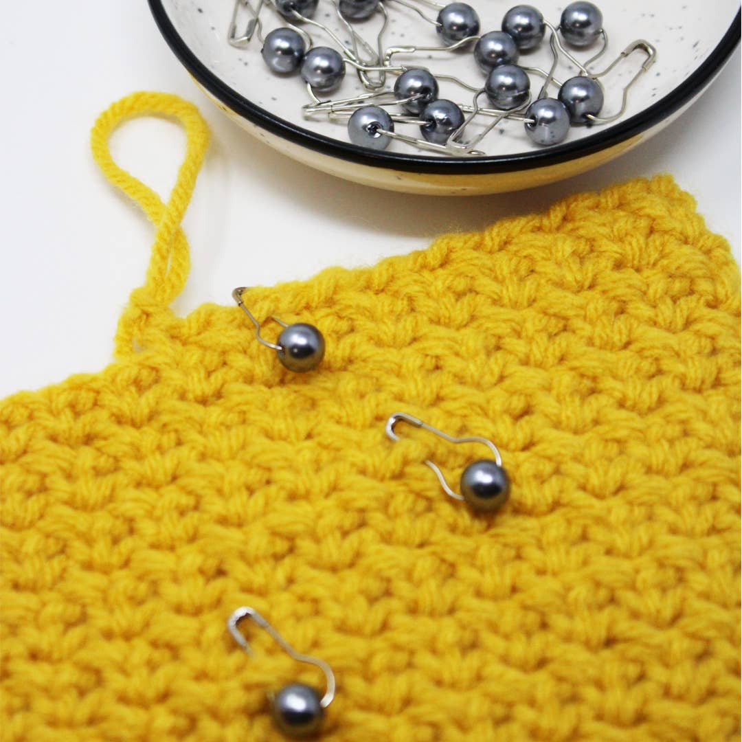 Gray Sphere Stitch Markers, Crochet and Knit Tools