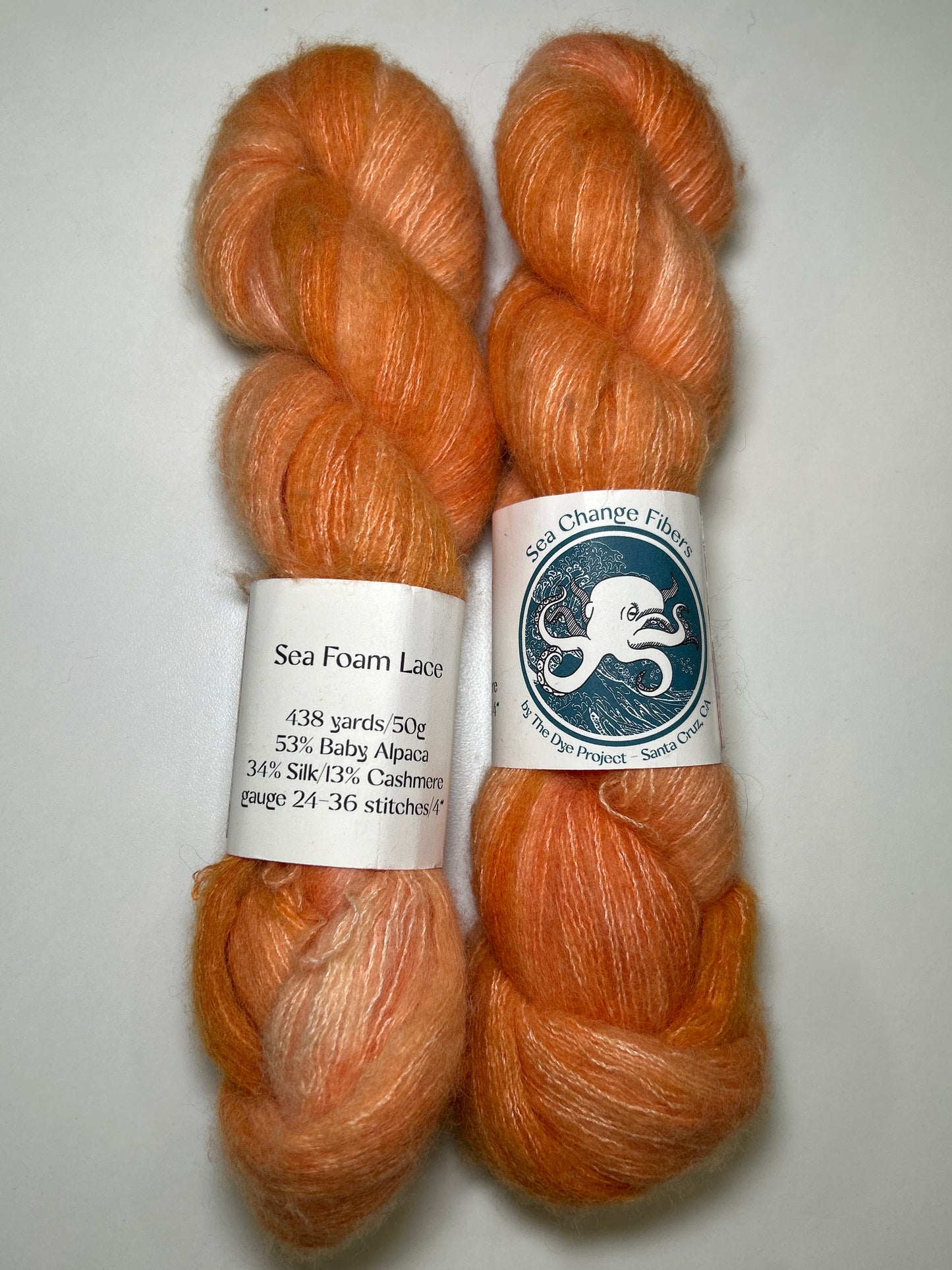 Sea Change Fibers Sea Foam Lace - Alpaca, Silk, & Cashmere Blend