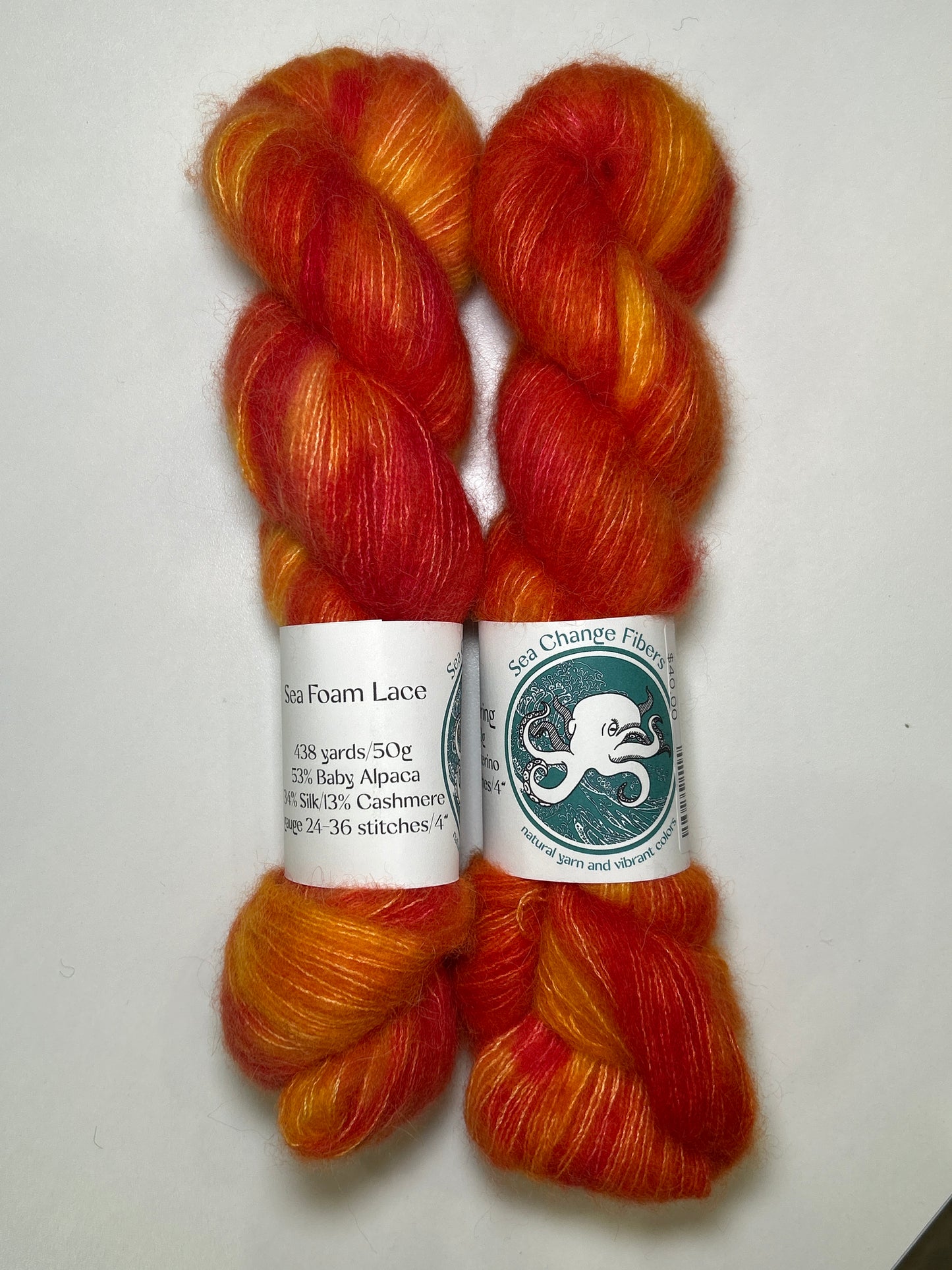 Sea Change Fibers Sea Foam Lace - Alpaca, Silk, & Cashmere Blend