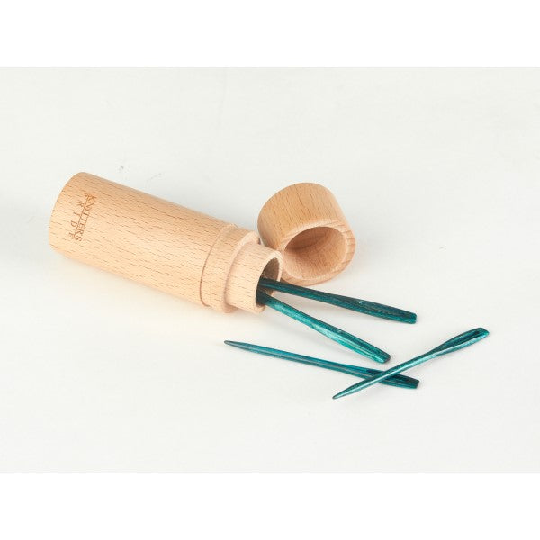 Knitter's Pride - Mindful - Teal Wooden Darning Needles in Beech Wood Container