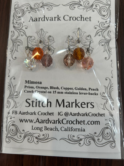 Crochet Crystal Stitch Markers - Set of 6