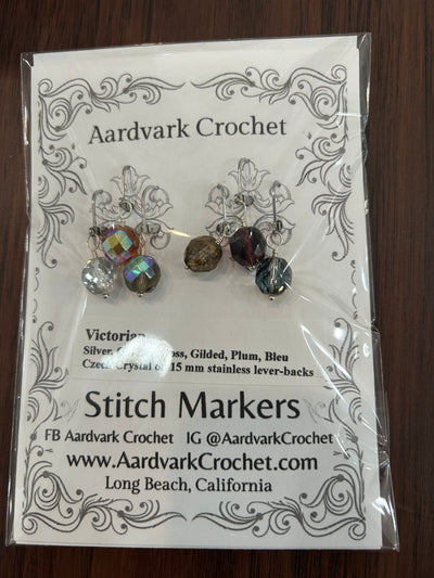 Crochet Crystal Stitch Markers - Set of 6