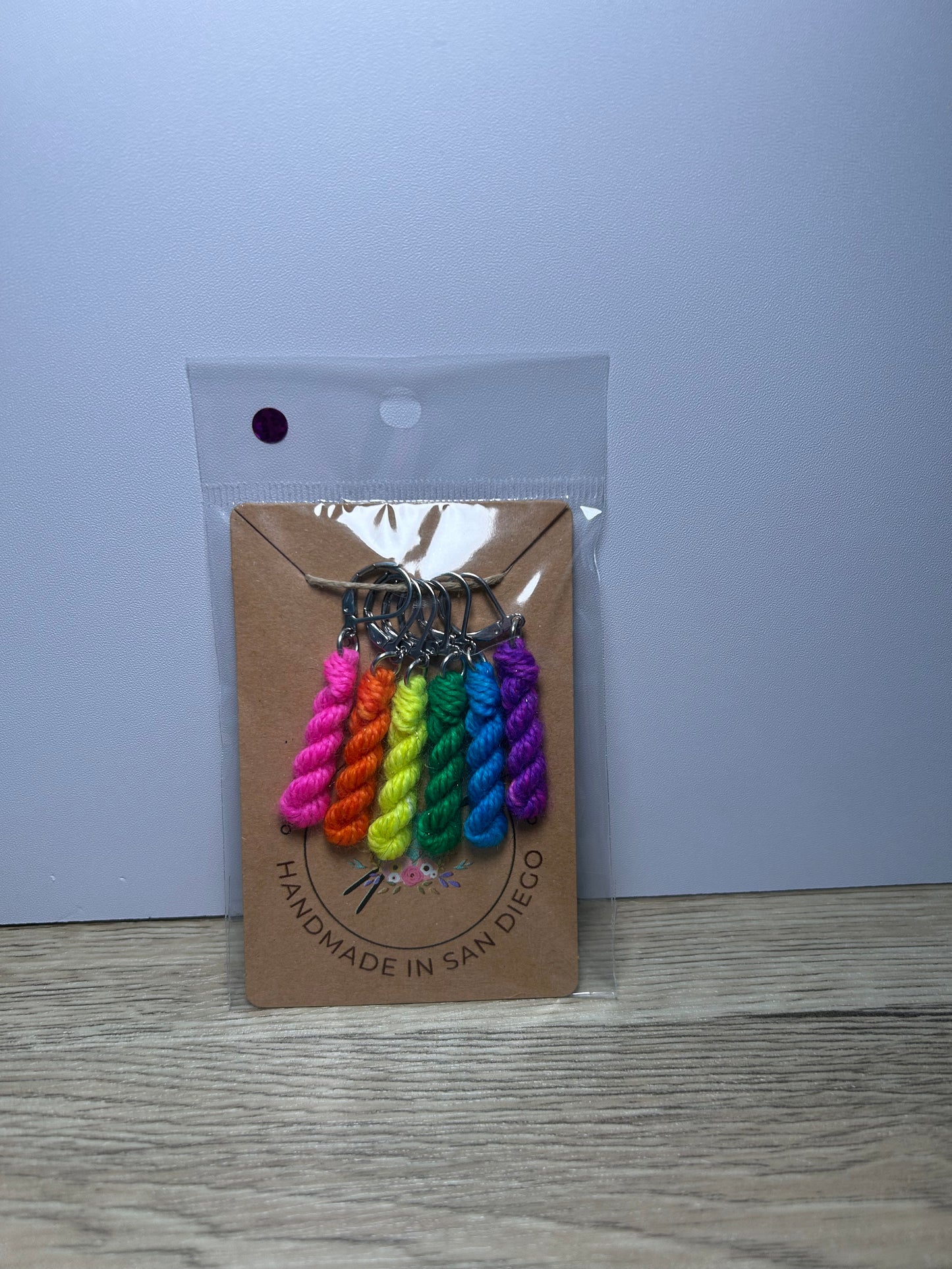 Yarn Skein Glitter Stitch Markers