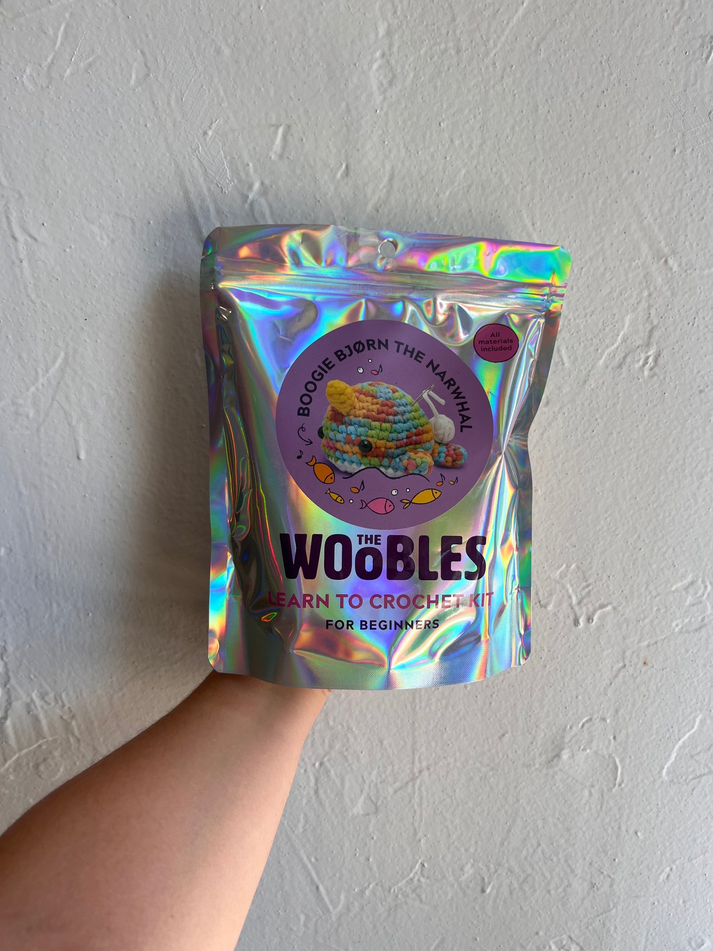 Woobles Rainbow Narwhal Beginner Crochet Kit