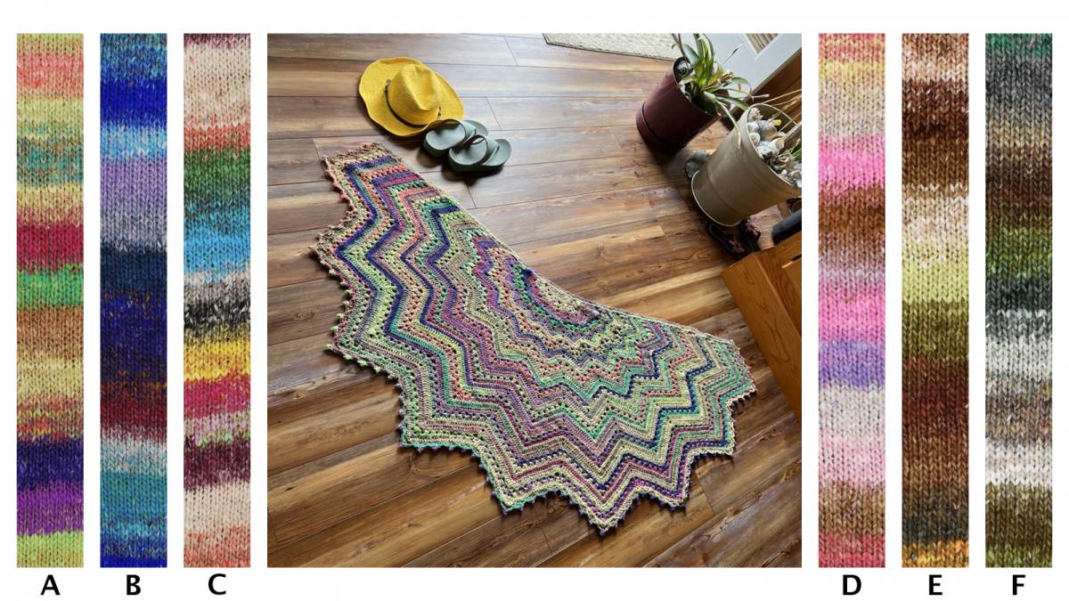 Six Day SuperStaro Crochet Shawl by Betty McKnit in Noro's Yukata