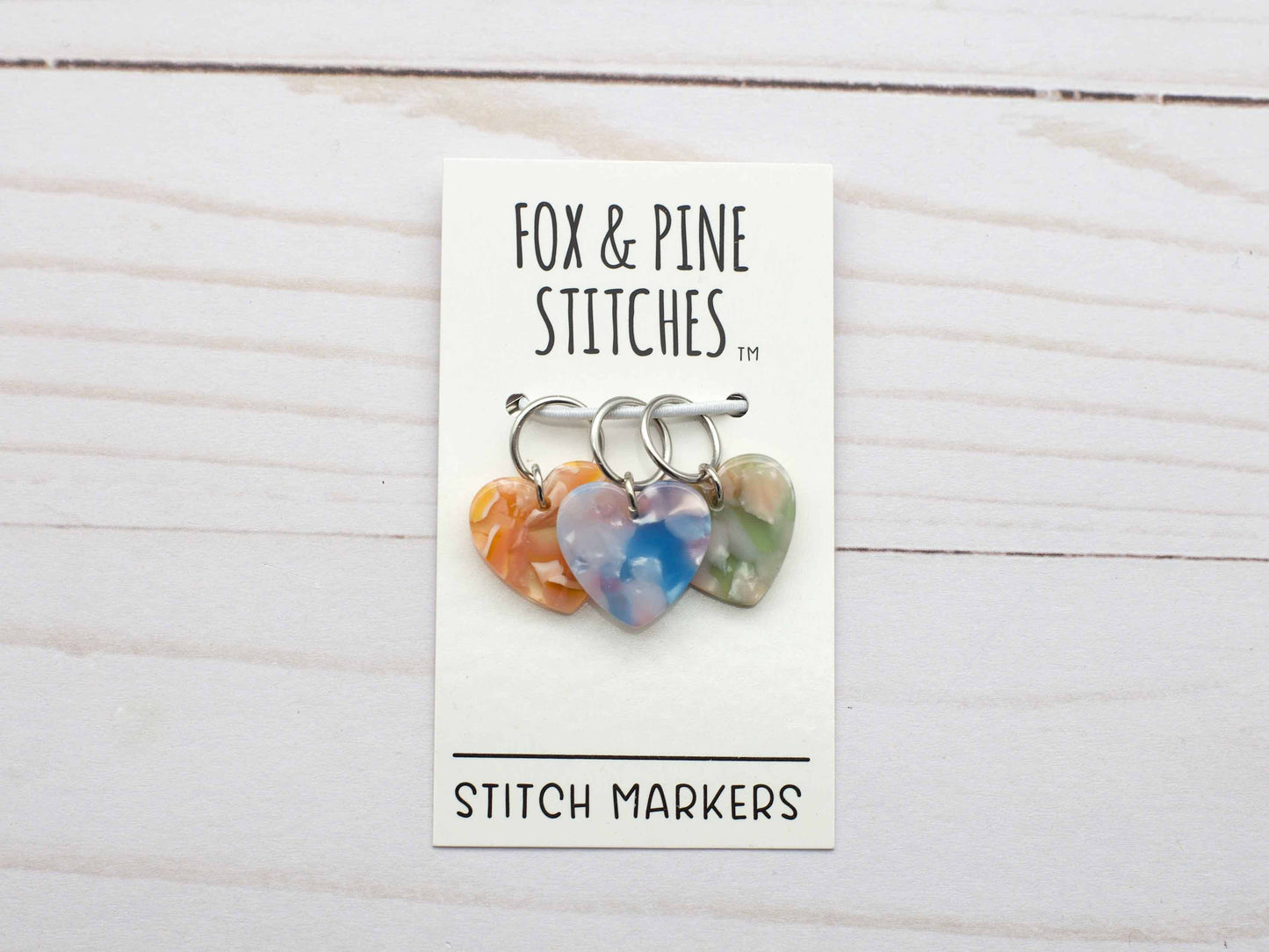 Heart Stained Glass Stitch Markers