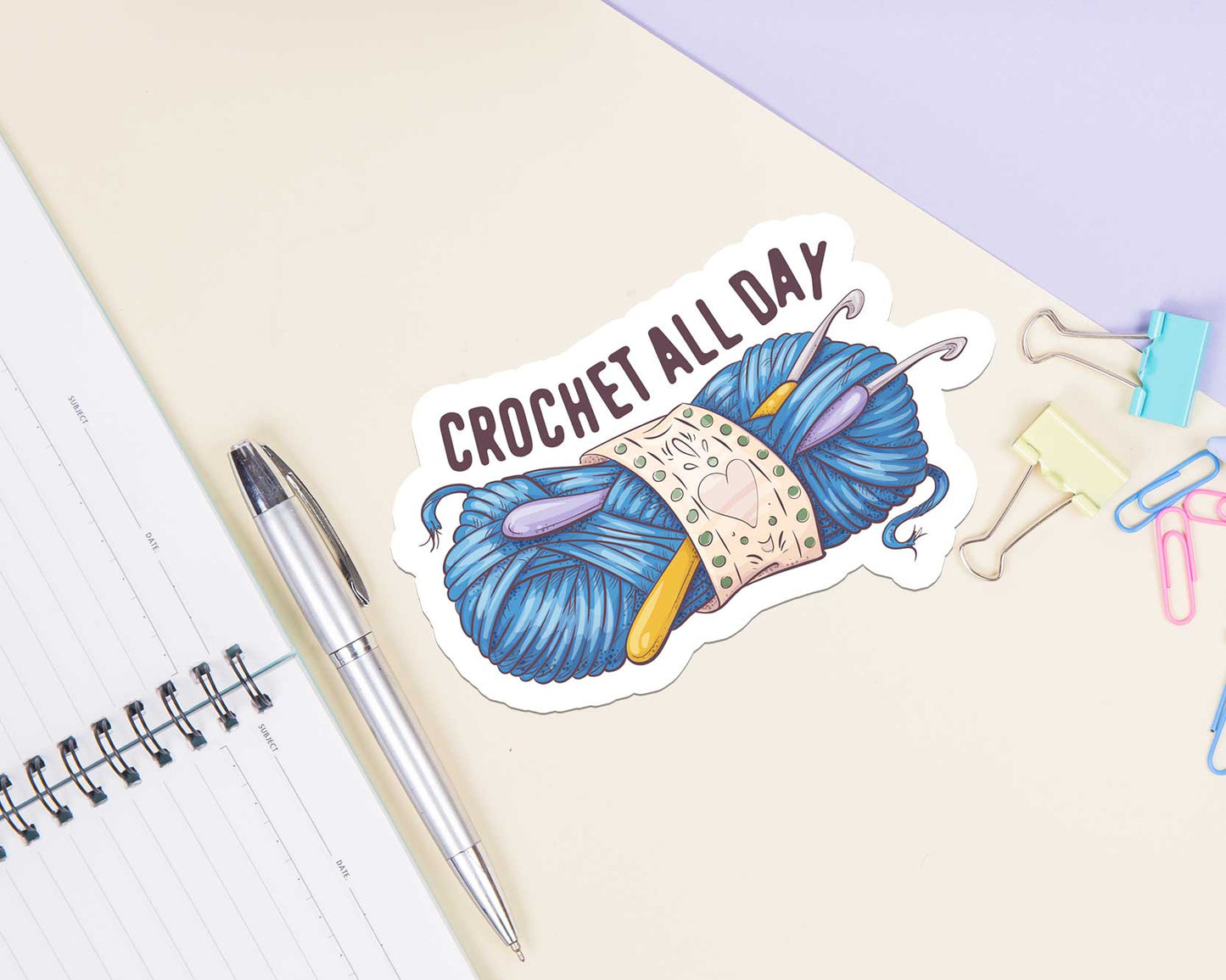 Crochet All Day Sticker