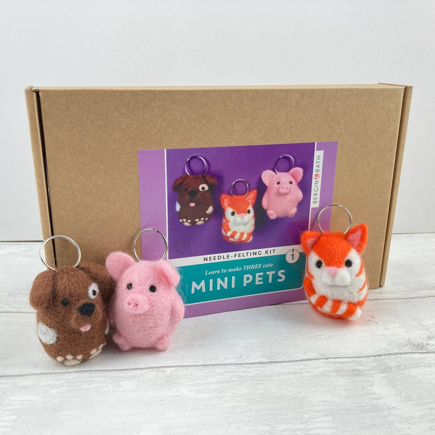 Needle Felting Kit - Mini Pets 1. Make THREE felt animals.