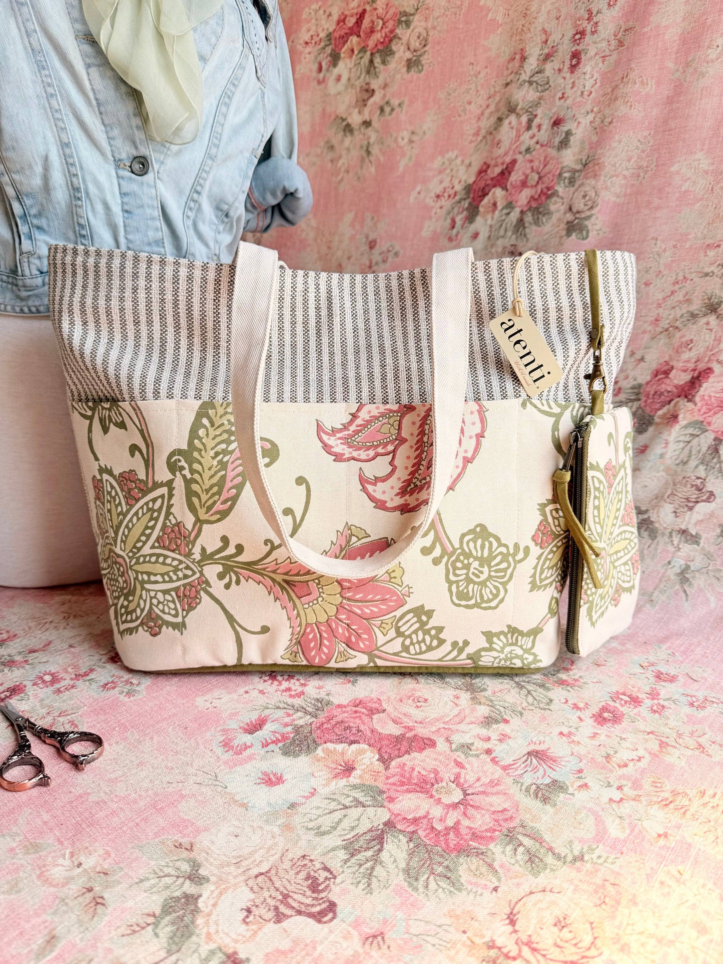 The Rosalie Project Tote-Lg, Needle Arts/Craft Carryall, USA Handmade