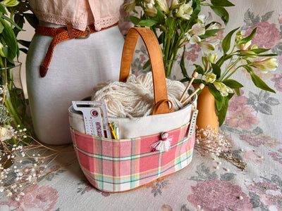 Knitting and Crochet Organizer Project Bag, Bubblegum Caddy